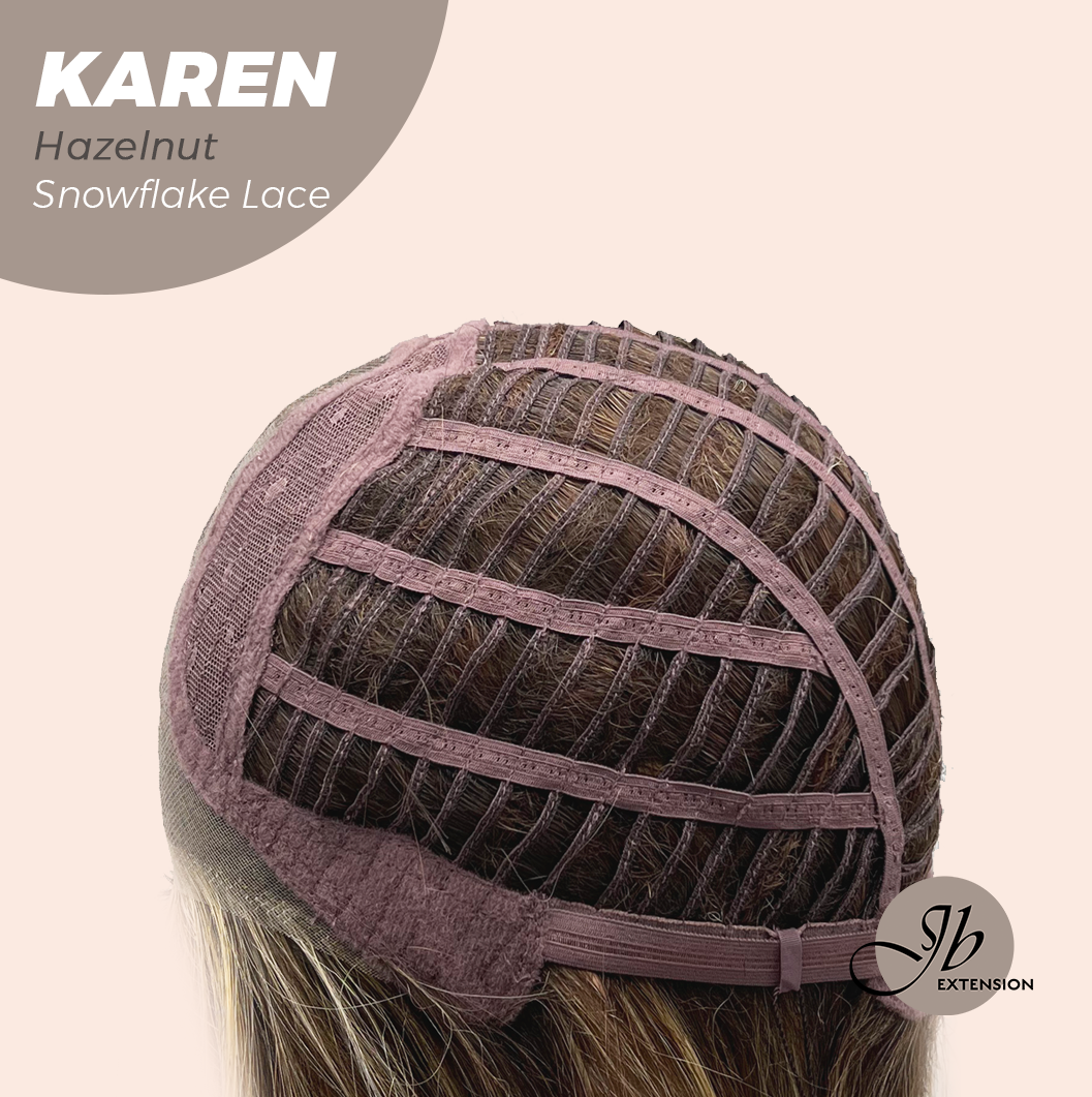 [PRE-ORDER] JBEXTENSION 18 Inches Hazelnut Pre-Cut T Part Snowflake Lace Frontlace Glueless Wig KAREN HAZELNUT【BENDY EAR TABS】
