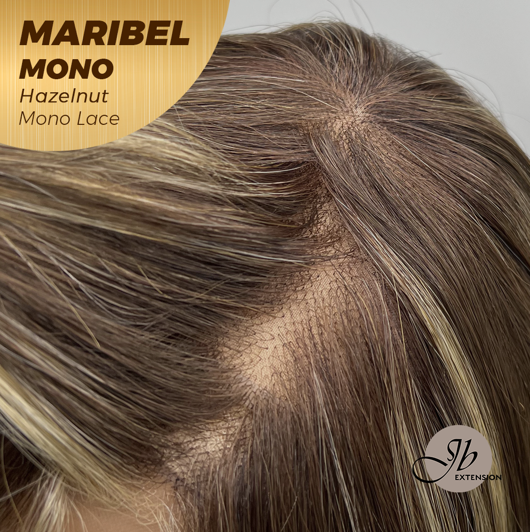 [PRE-ORDER] JBEXTENSION MARIBEL MONO HAZELNUT Monofilament Handmade Wig 6X5 Full Monofilament Hand Tied Top Wig 16 Inches Hazelnut Wave Mono Lace Wig With Anti-slip Silicone Strips Glueless Wig MARIBEL MONO HAZELNUT【BENDY EAR TABS】