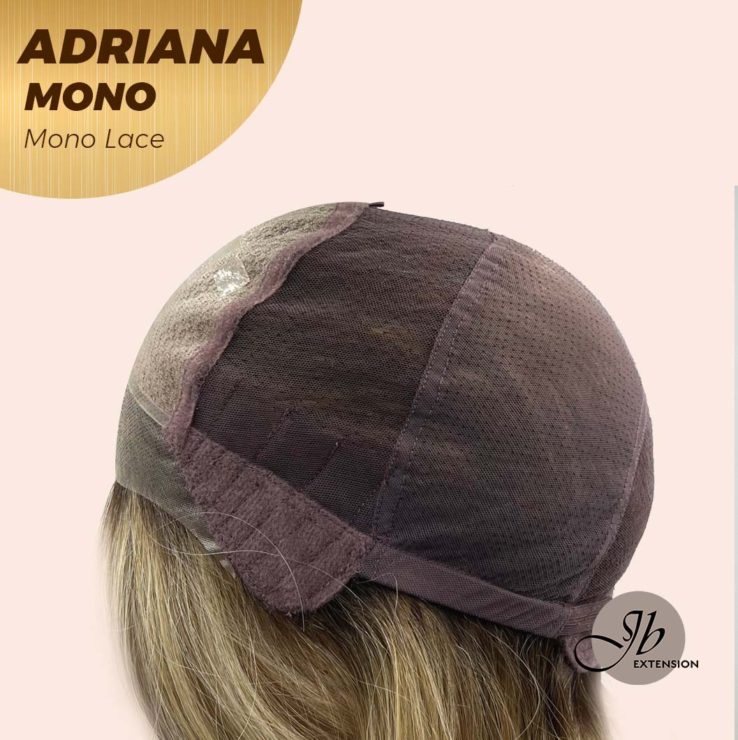 [PRE-ORDER] JBEXTENSION ADRIANA MONO Full Monofilament Handmade Full Lace Full Hand Tied Wig 14 Inches Blonde With Dark Root Wave Mono Lace Handmade Futura Fiber Wig With Anti-slip Silicone Strips Glueless Wig Adriana Mono【BENDY EAR TABS】