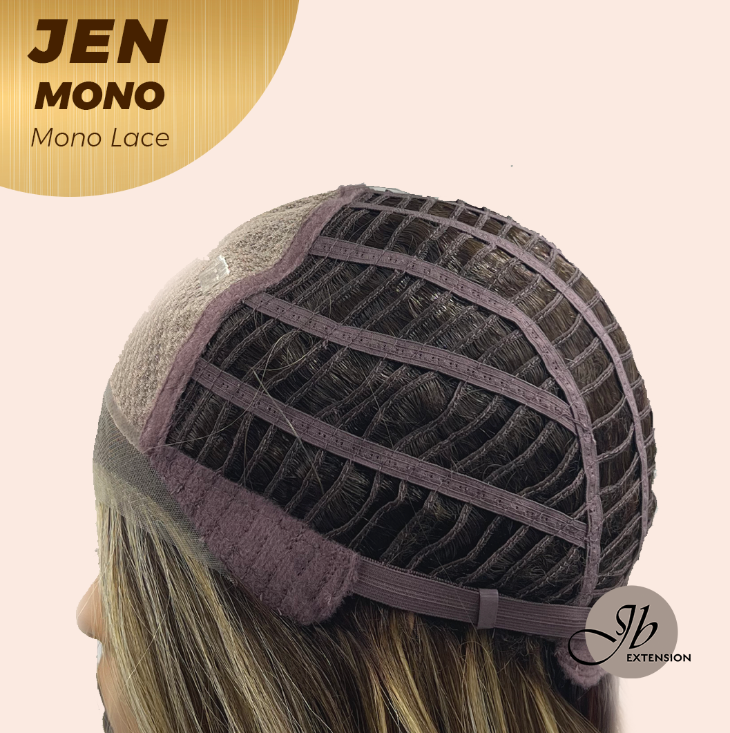 [PRE-ORDER] HOT OF SEASON -JBEXTENSION JEN MONO Monofilament Handmade Wig 6X5 Full Monofilament Hand Tied Top Wig 18 Inches Hazelnut Blonde Highlight Mono Lace Wig With Anti-slip Silicone Strips Glueless Wig JEN MONO【BENDY EAR TABS】