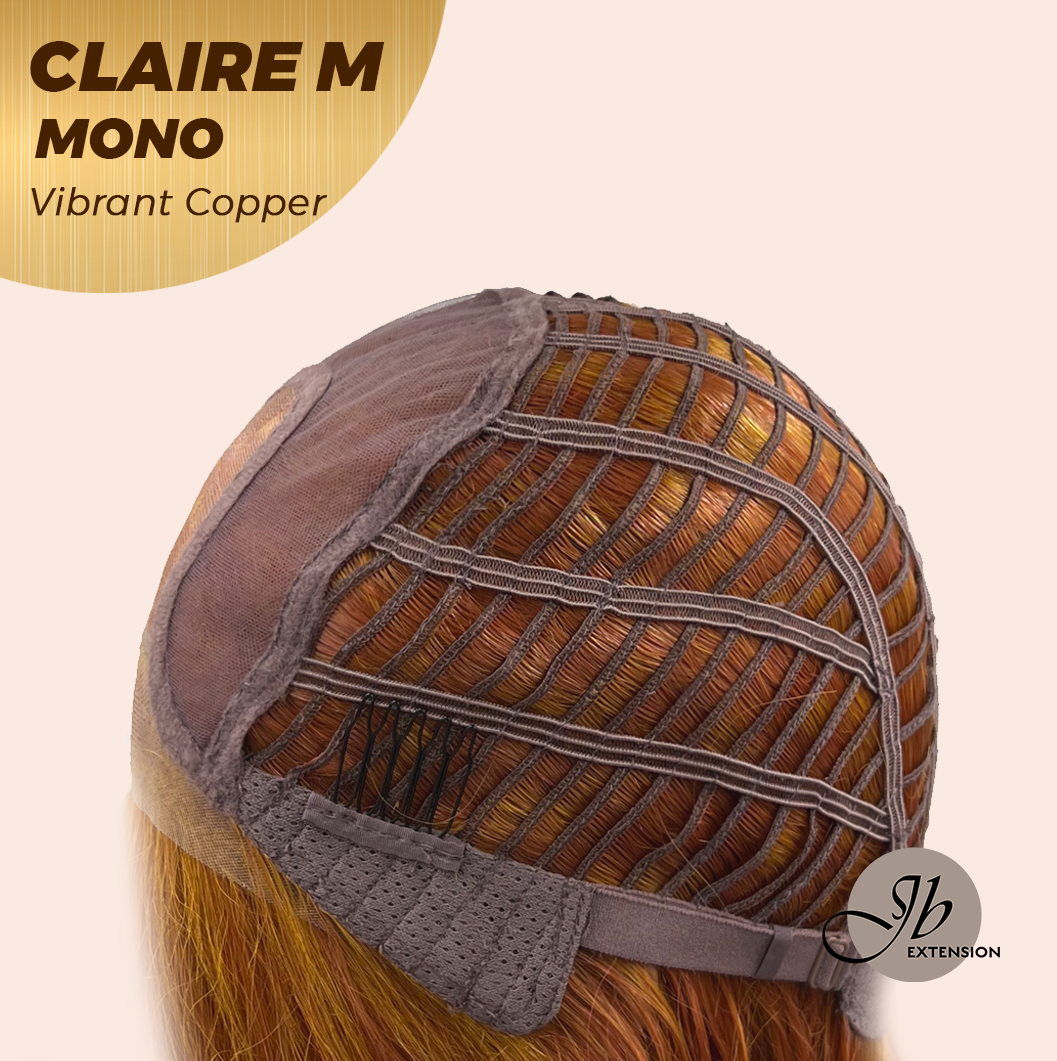 [PRE-ORDER] HOT OF SEASON -  CLAIRE MONO VIBRANT COPPER Partial Monofilament Wig 22 Inches Vibrant Copper Partial Mono Lace Glueless Wig Claire Mono Vibrant Copper【BENDY EAR TABS】