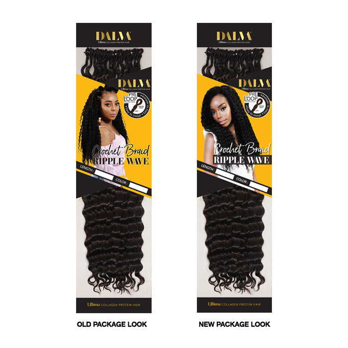 Dalva Ultima Collagen Protein Hair Pre-Looped Crochet Braid - RIPPLE WAVE 14/18"