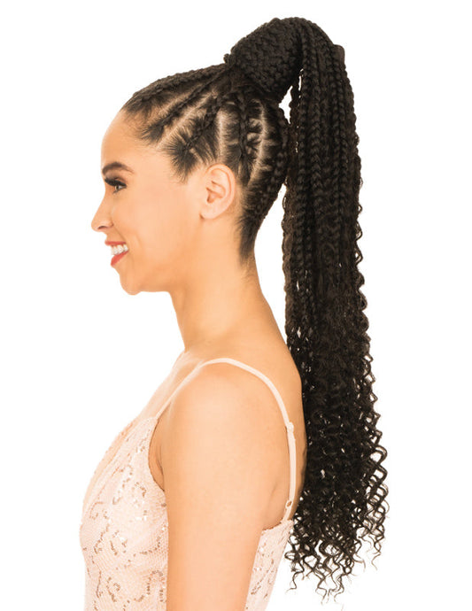 New Born Free Braided Drawstring Ponytail - BOHEMIAN BOX 26"