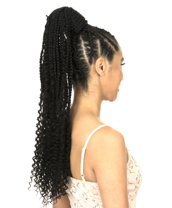 New Born Free Braided Drawstring Ponytail - BOHEMIAN BOX 26"