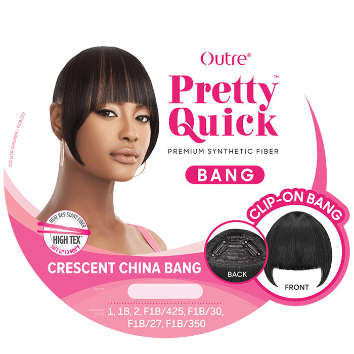 Outre Pretty Quick Clip-on Bang - CRESCENT CHINA BANG
