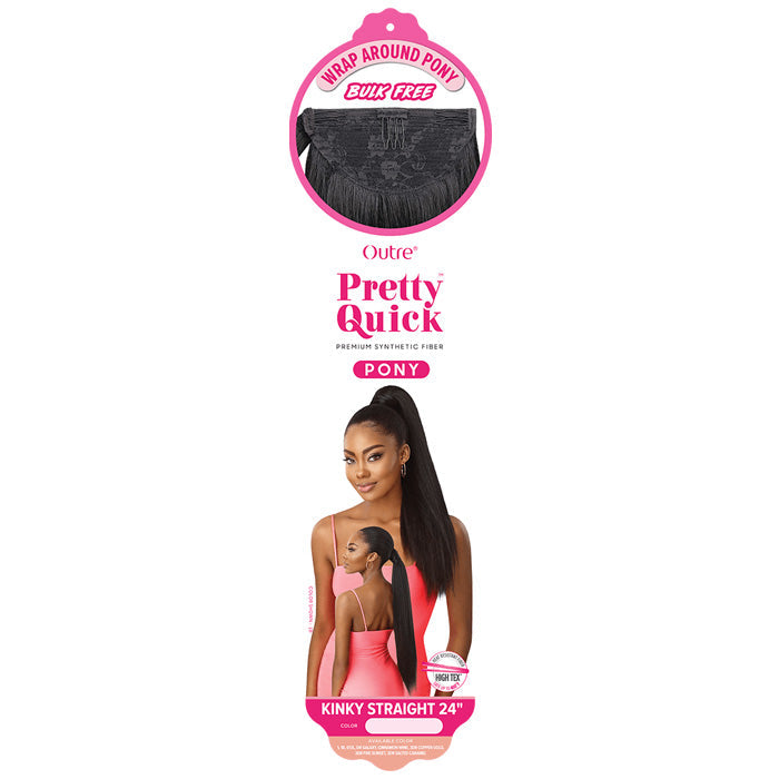 Outre Pretty Quick Wrap Around Pony Bulk Free - KINKY STRAIGHT 24"