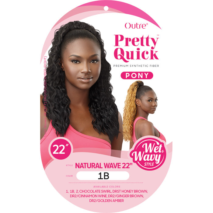 Outre Pretty Quick Wet & Wavy Drawstring Ponytail - NATURAL WAVE 22"
