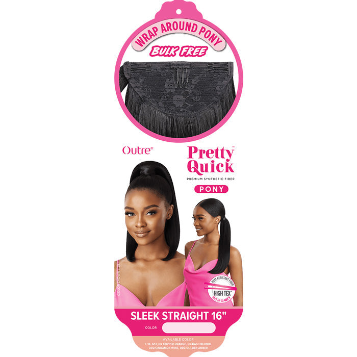 Outre Pretty Quick Wrap Around Pony Bulk Free Ponytail - SLEEK STRAIGHT 16"