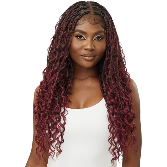 Outre Whole Lace Wig Glueless Pre-Braided Knotless HD Lace Wig - BOHO BOX BRAIDS 28"