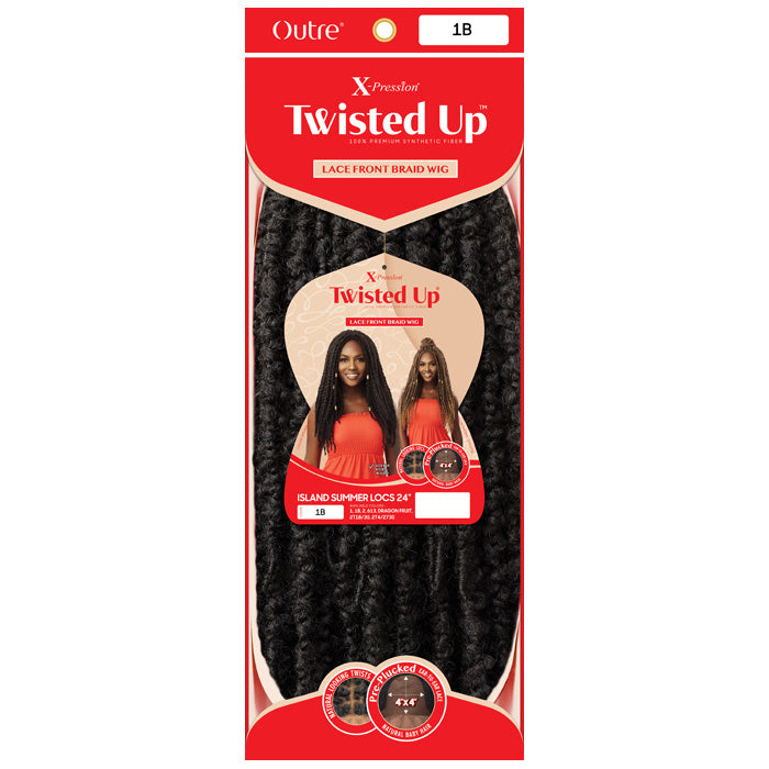 Outre X Pression Twisted Up Glueless 4X4 Lace Front Braid Wig - ISLAND SUMMER LOCS 24