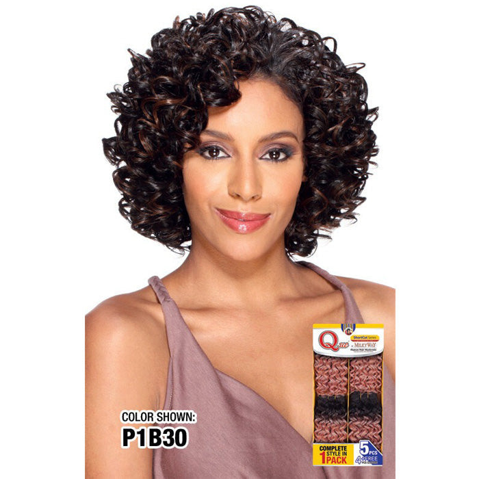 MilkyWay Que Short Cut Human Hair Weave 4 Bundle + Closure - Oprah 5PCS
