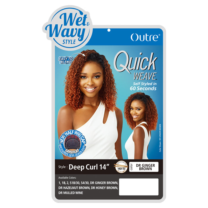 Outre Quick Weave Wet & Wavy Style Half Wig - DEEP CURL 14"