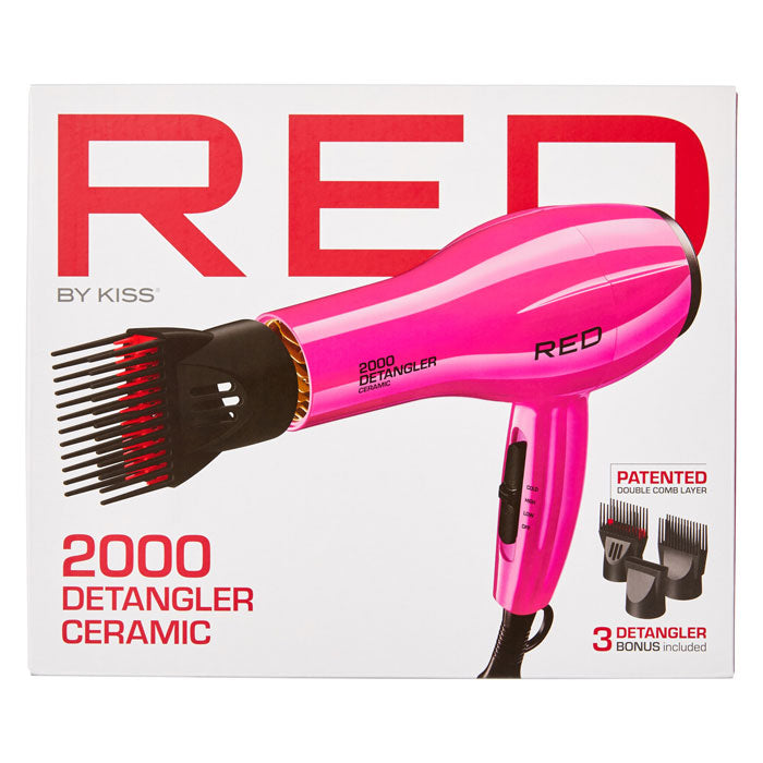 Red by Kiss 2000 Ceramic Detangler Dryer - PINK