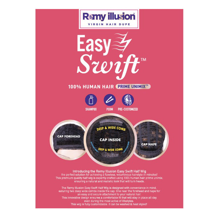 Janet Collection Remy Illusion Easy N Swift 100% Human Hair Prime Unimix Half Wig - VIGO