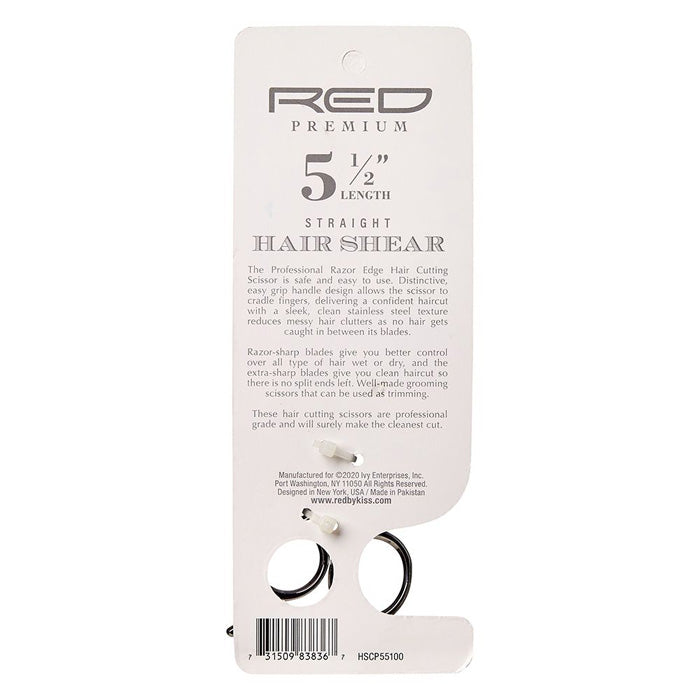 Red Premium Stainless Steel - STRAIGHT HAIR SHEAR 5 1/2" / 6 1/2" / 7 1/2"