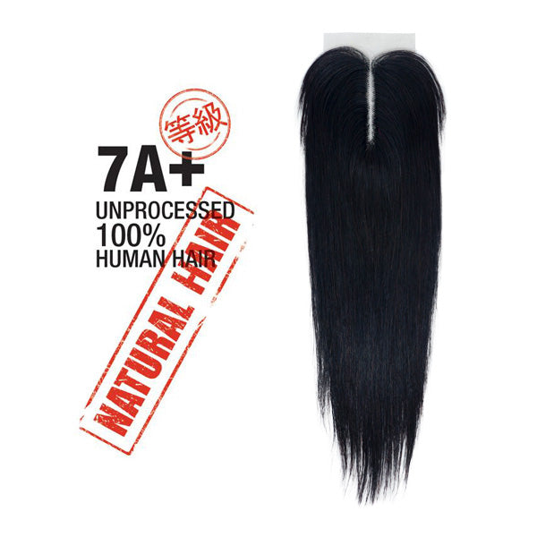 SHAKE-N-GO 100% UNPROCESSED NATURAL HUMAN 7A+ STRAIGHT 2.25"X4.5" CLOSURE