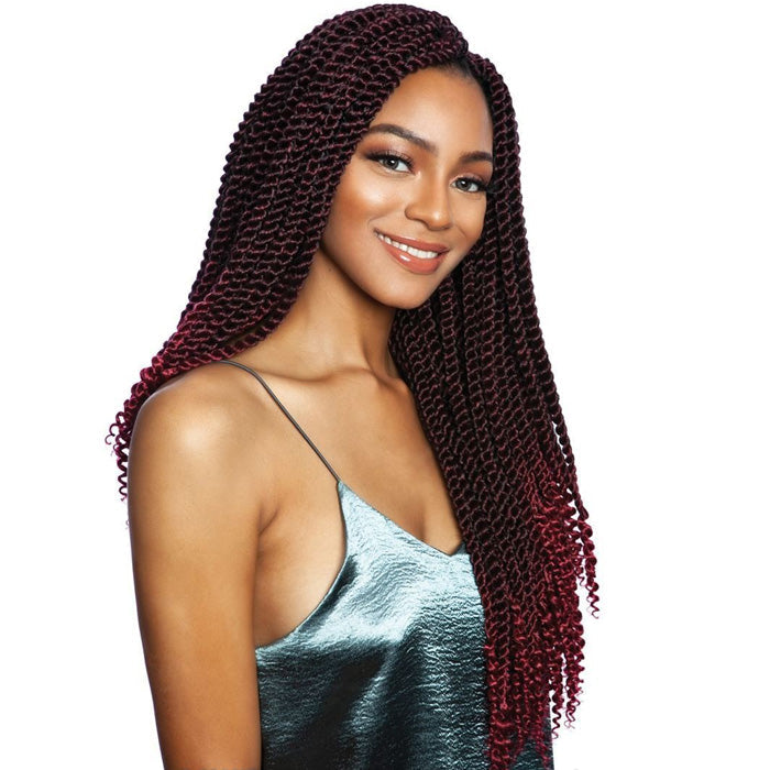 Mane Concept Afri Naptural Crochet Loop Pre-Stretched Braid - SB308 3X COILY ENDS SENEGAL TWIST 18"