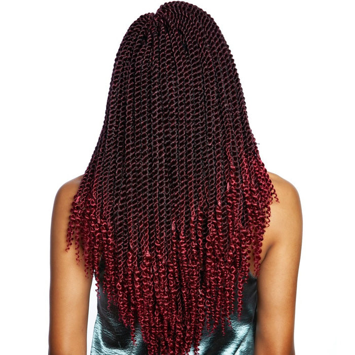 Mane Concept Afri Naptural Crochet Loop Pre-Stretched Braid - SB308 3X COILY ENDS SENEGAL TWIST 18"
