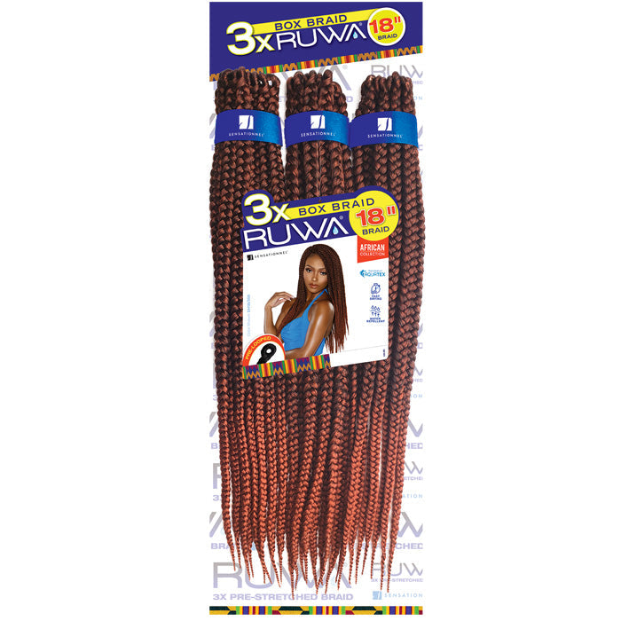 Sensationnel Ruwa Crochet Pre-Looped Braids - 3X Box Braid (14"/18")