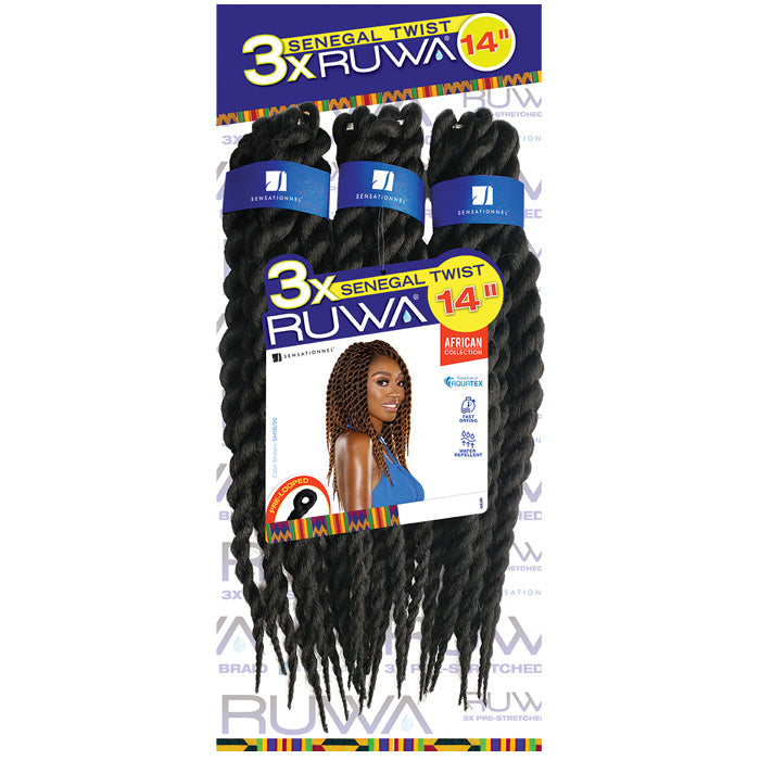 Sensationnel Ruwa Crochet Pre-Looped Braids - 3X SENEGAL TWIST 14"