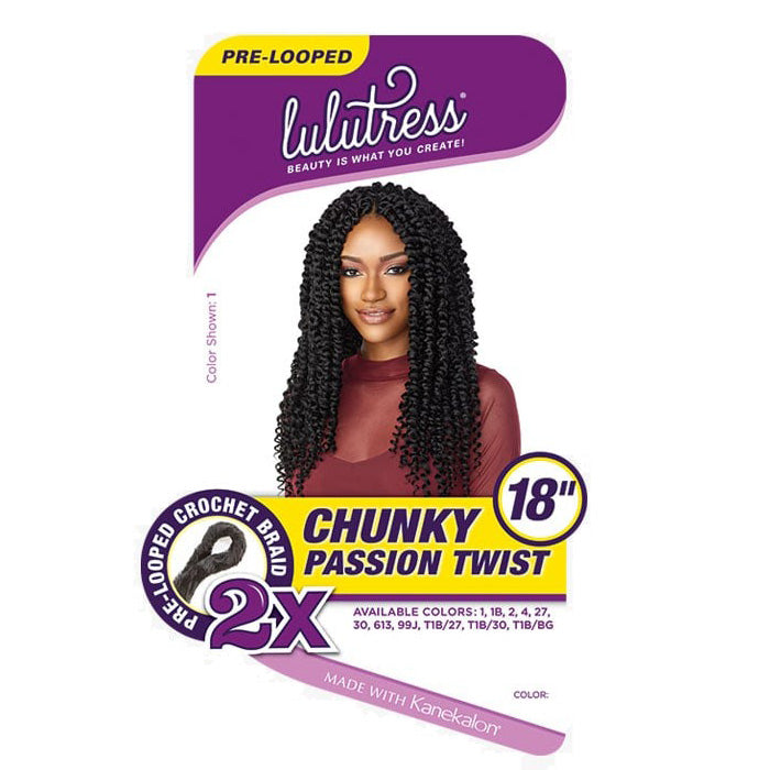 Sensationnel Lulutress Pre-Looped Crochet Braid - 2X CHUNKY PASSION TWIST 18"