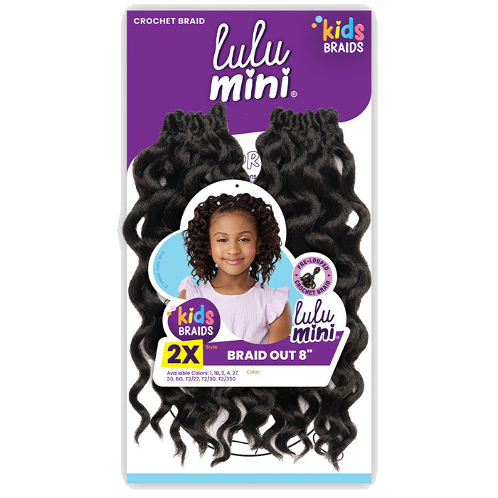 Sensationnel Kids Braids Lulu Mini Pre-looped Crochet Braids - 2X BRAID OUT 8