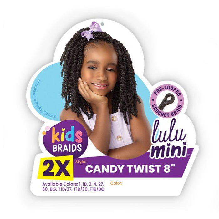 Sensationnel Lulu Mini Kids Pre-Looped Crochet Braid - CANDY TWIST 8" 2X