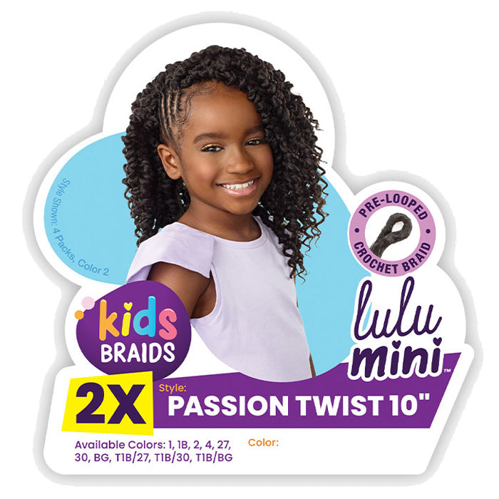 Sensationnel Lulu Mini Kids Pre-Looped Crochet Braid - PASSION TWIST 10" 2X