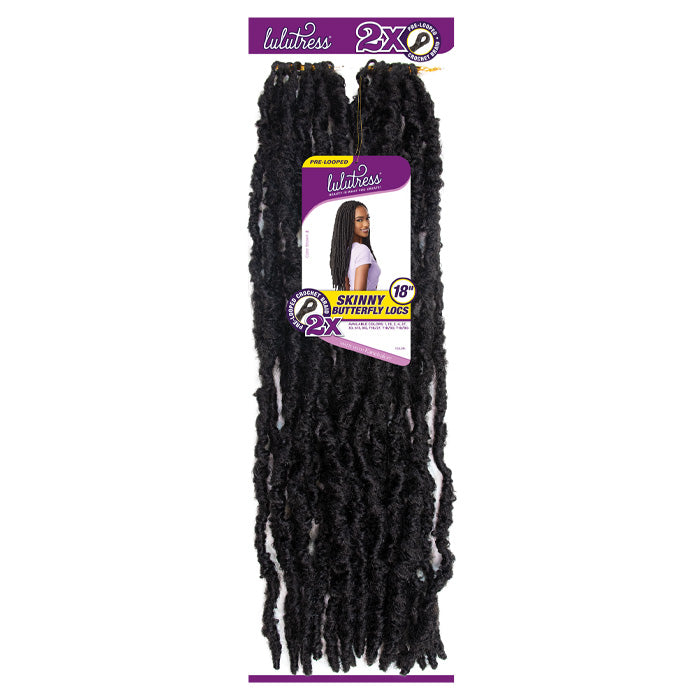 Sensationnel Lulutress Pre-Looped Crochet Braid - 2X SKINNY BUTTERFLY LOCS 18"