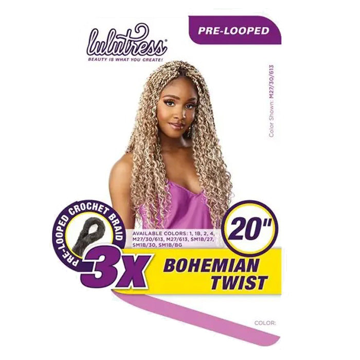 Sensationnel Lulutress Pre-Looped Crochet Braid - 3X BOHEMIAN TWIST 20"