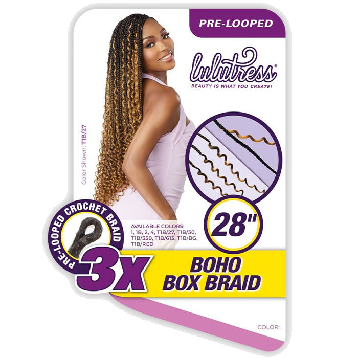 Sensationnel Lulutress 3X Pre-Looped Crochet Braids - BOHO BOX BRAID 28"