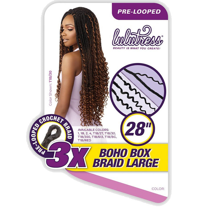 Sensationnel Lulutress 3X Pre-Looped Crochet Braids - BOHO BOX BRAID LARGE 28"