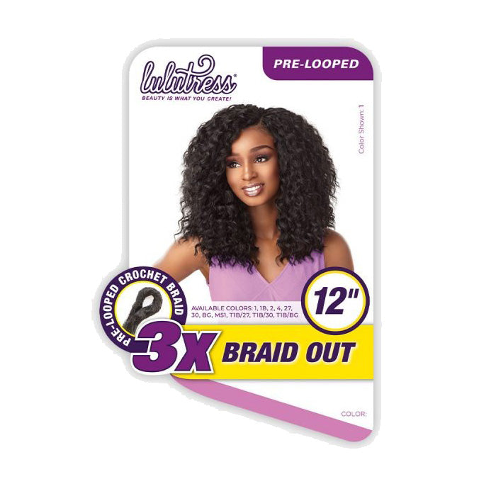 Sensationnel Lulutress Pre-Looped Crochet Braid Bundle - 3X BRAID OUT 12"