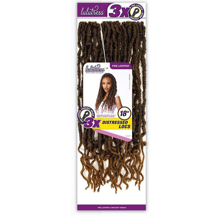 Sensationnel Lulutress Pre-Looped Crochet Braid - 3X DISTRESSED LOCS 18"
