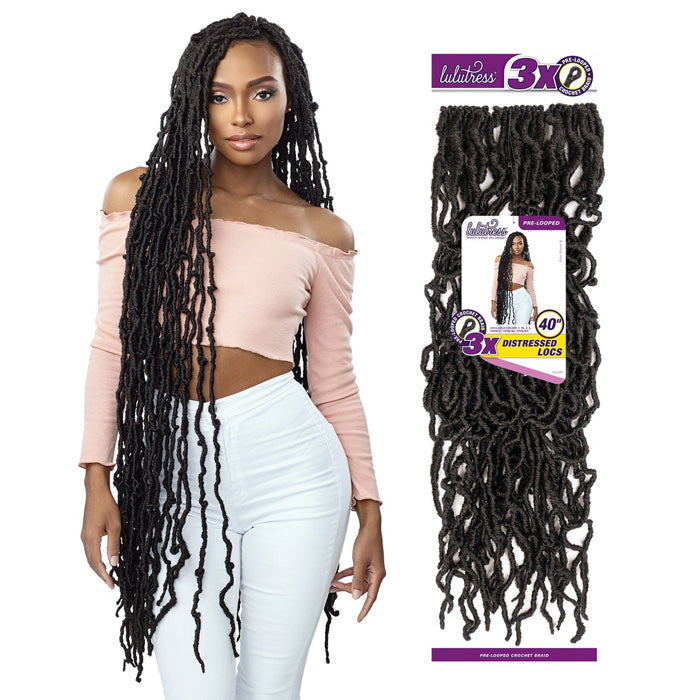 Sensationnel Lulutress Pre-Looped Crochet Braid - 3X DISTRESSED LOCS 40"