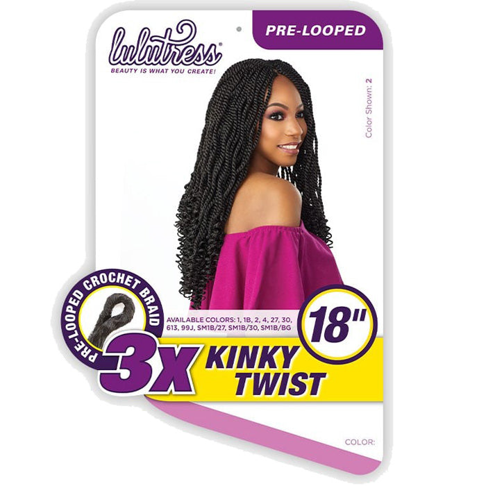 Sensationnel Lulutress Pre-Looped Crochet Braid - 3X KINKY TWIST 12/18"