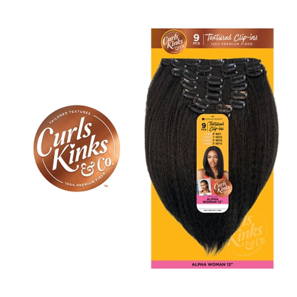Sensationnel Premium Fiber Curls Kinks & Co Textured Clip-In - ALPHA WOMAN 12",18"