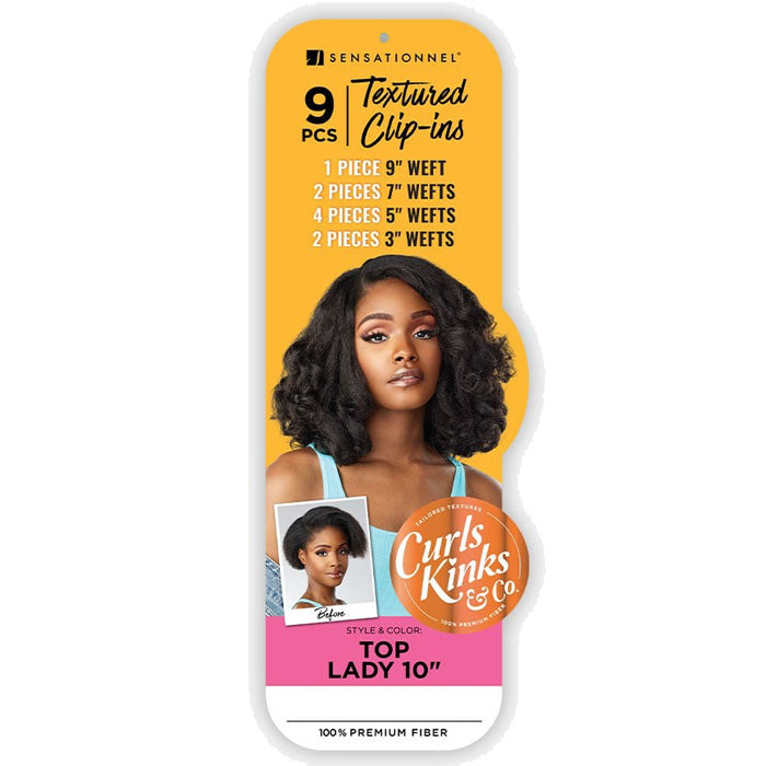 Sensationnel Premium Fiber Curls Kinks & Co Textured Clip-In - BOSS LADY/TOP LADY 10"