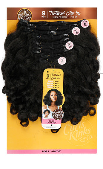 Sensationnel Premium Fiber Curls Kinks & Co Textured Clip-In - BOSS LADY/TOP LADY 10"