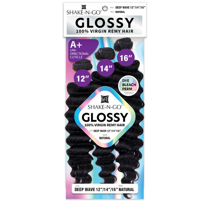 Shake N Go Glossy 100% Virgin Remy Hair Weave - DEEP WAVE (Multi Length) 3 Pcs