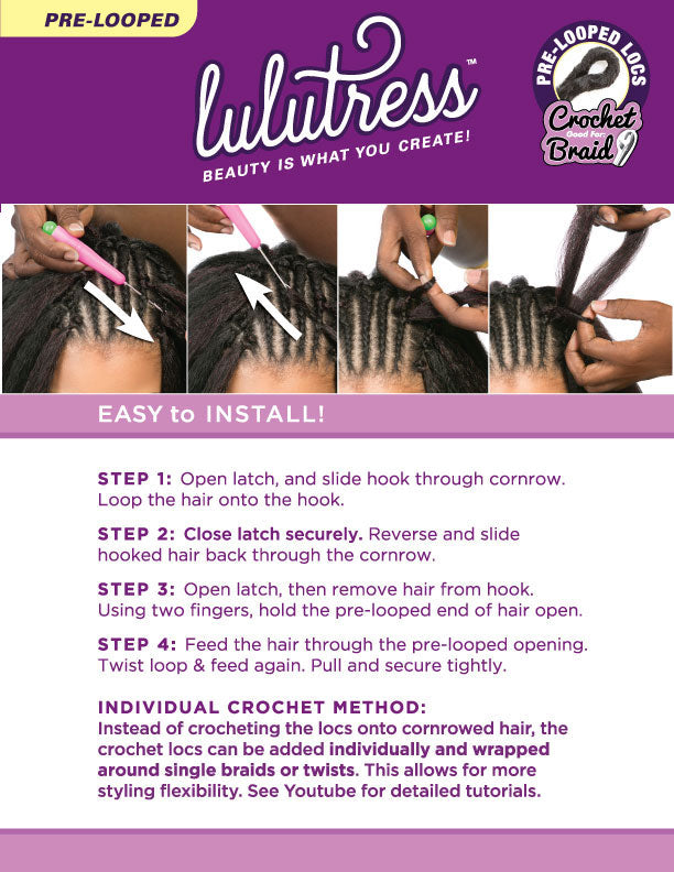 Sensationnel Lulutress Pre-Looped Crochet Braid - 2X DEEP WAVE 8"