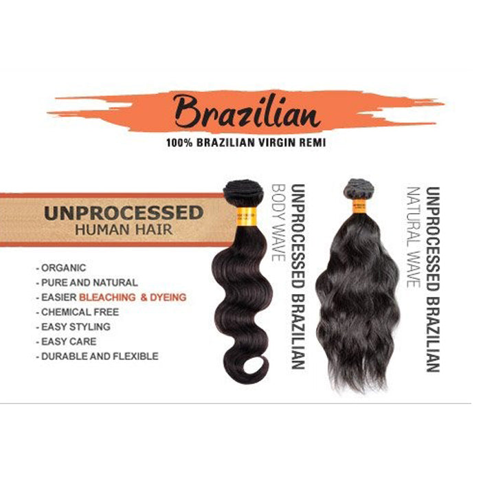 Sensationnel Bare & Natural 100% Brazilian Virgin Remi Weave - NATURAL WAVY 10-30"