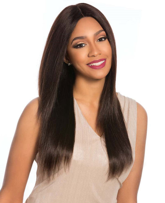 Sensationnel Bare & Natural 100% Brazilian Remy Swiss 4x4 Lace Front Wig NATURAL YAKI