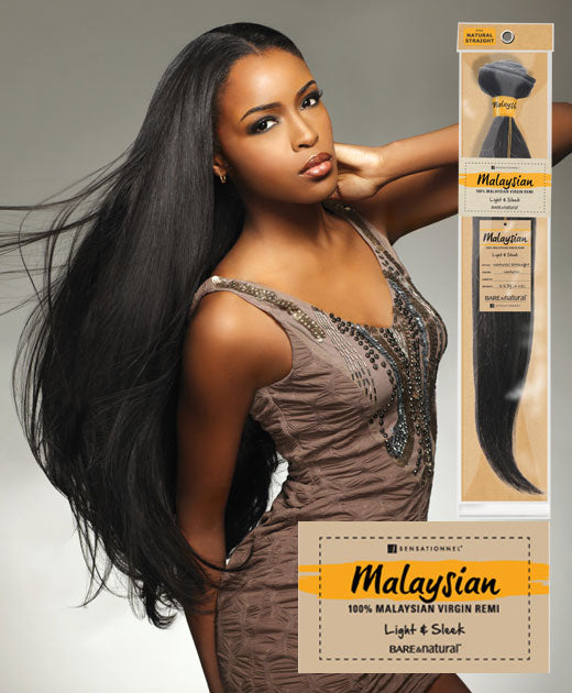 Sensationnel Bare & Natural Malaysian 100% Virgin Remi Weave - NATURAL STRAIGHT 10/12"