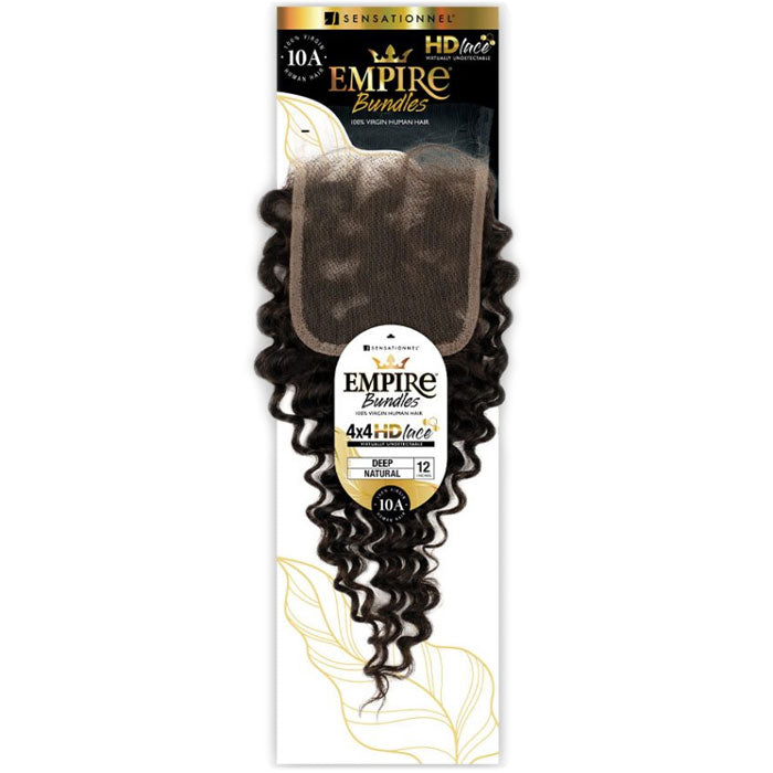 Sensationnel Empire Bundles 100% Human Hair 4x4 HD Lace Closure - DEEP 12"
