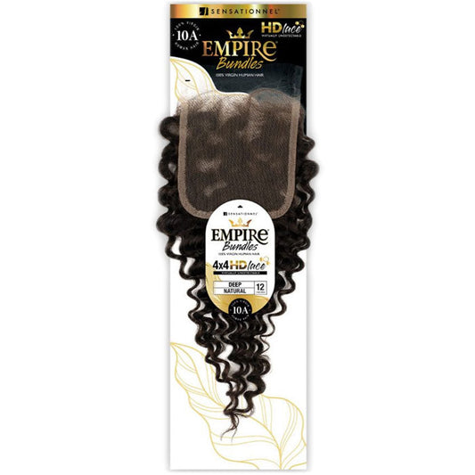 Sensationnel Empire Bundles 100% Human Hair 4x4 HD Lace Closure - DEEP 12"