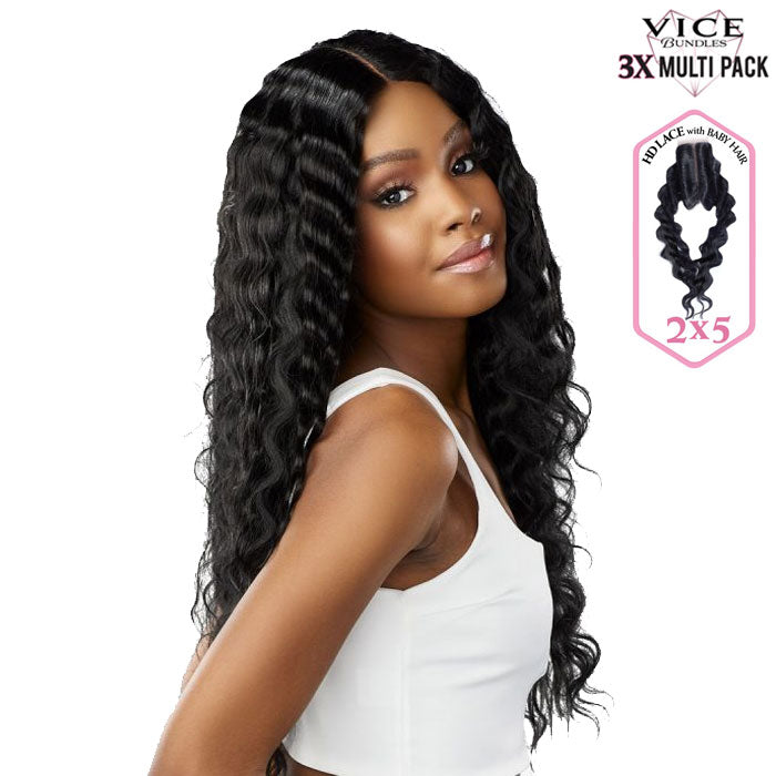 Sensationnel Vice Bundles 3x Multi Pack Weave + HD Lace Closure - CRIMP