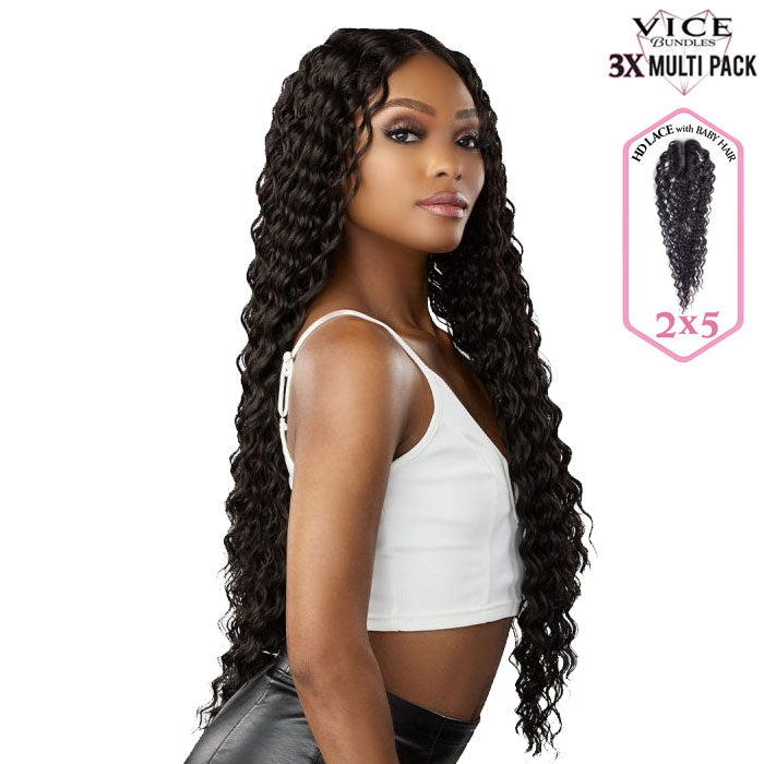 Sensationnel Vice Bundles 3x Multi Pack Weave + HD Lace Closure - DEEP
