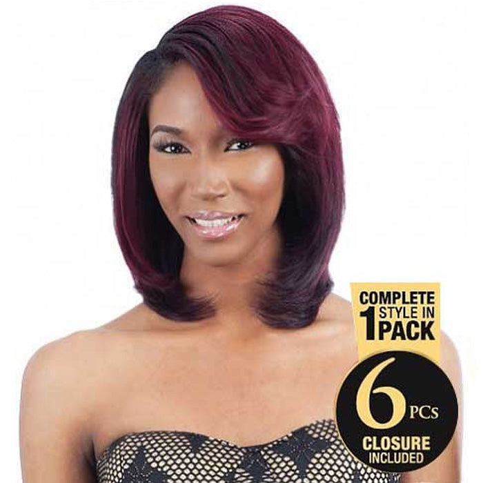 Saga 100% Human Hair Weave and Closure - JAPANESE STRAIGHT 6 Pcs 10S"