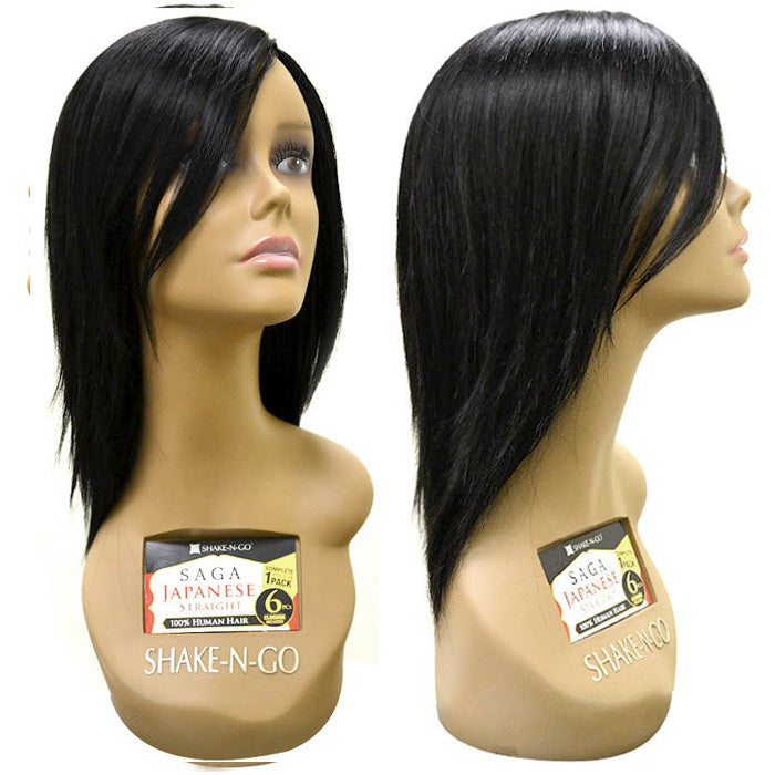 Saga 100% Human Hair Weave and Closure - JAPANESE STRAIGHT 6 Pcs 10S"